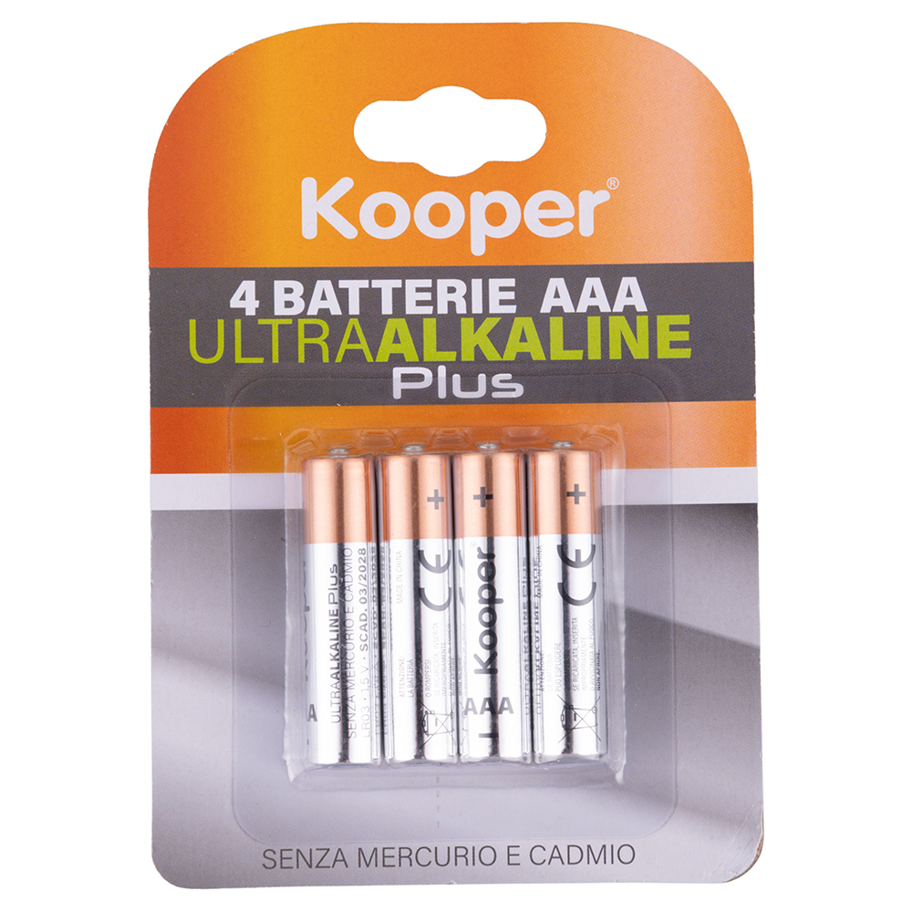 Set 4 batterie AAA ministilo 1,5 V, Kooper