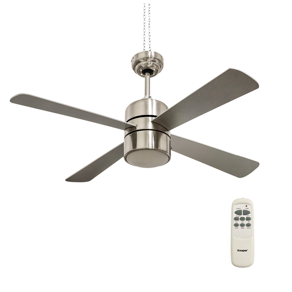 Ventilatore/lampadario a soffitto con telecomando, 4 pale Ø120cm, Kooper