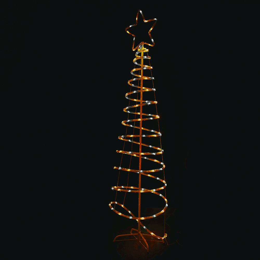 Albero a spirale 240 led bicolor bianco caldo/oro h. 180 cm, Santa's House