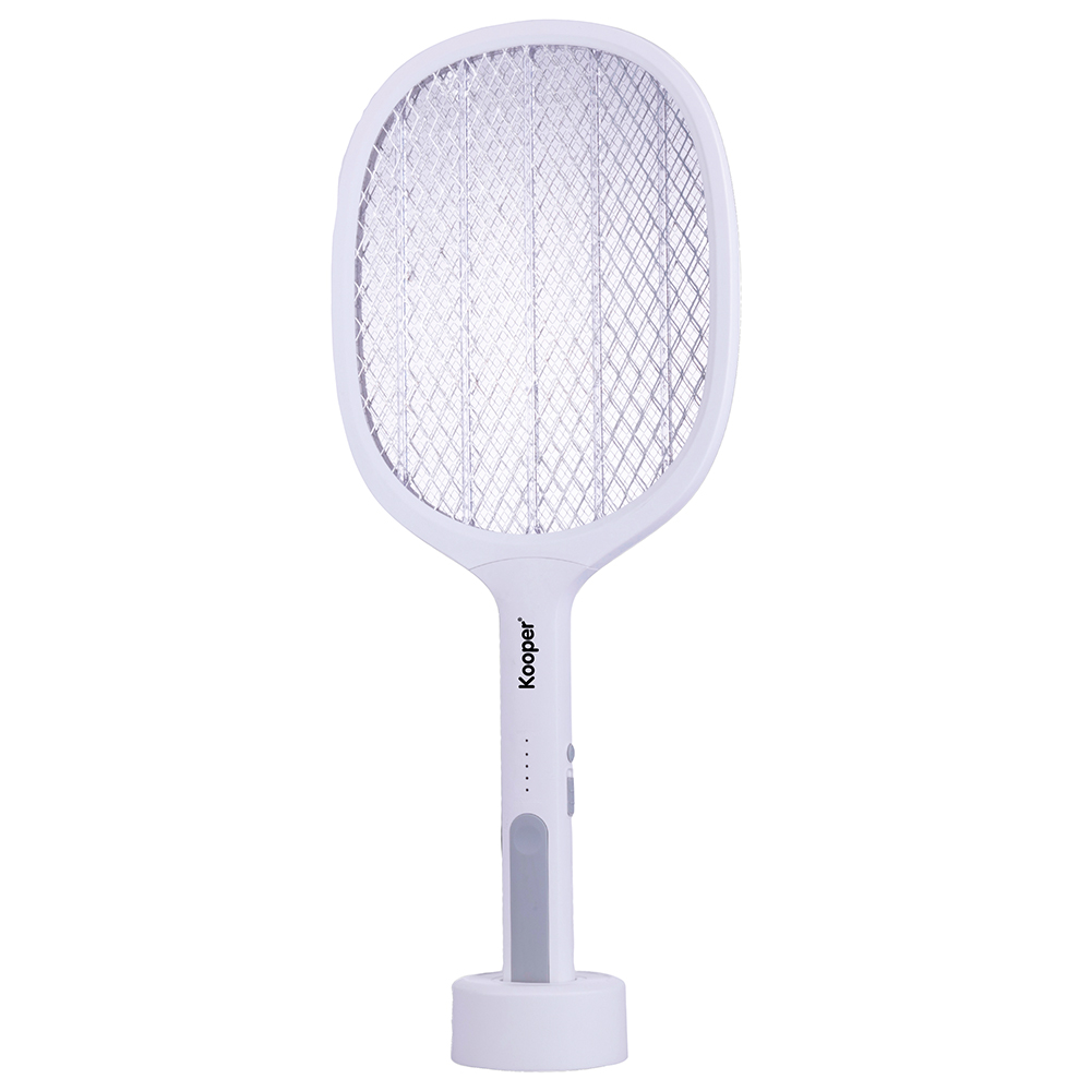 Racchetta elettrica per insetti ricaricabile, base di supporto, Duo Kooper