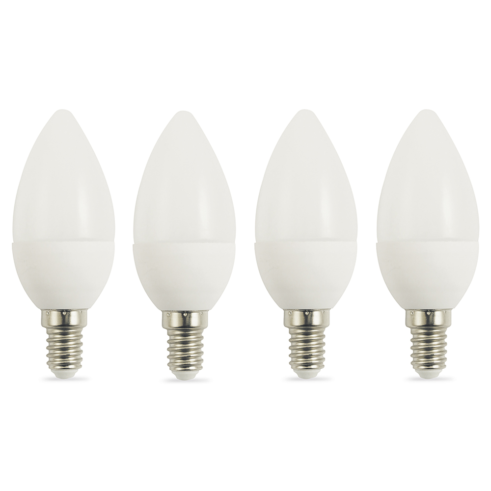 Set 4 lampadine LED E14 7 W luce calda, Kooper