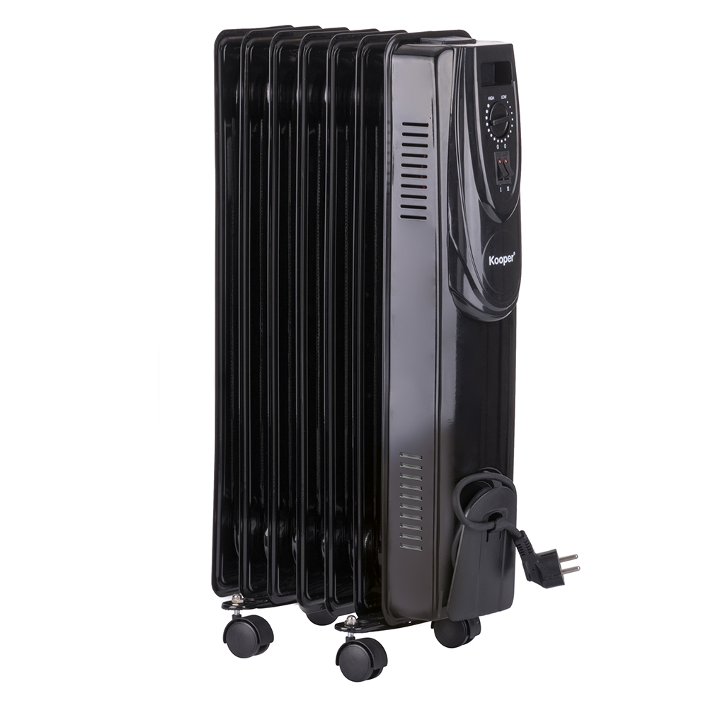 Radiatore a olio 7 elementi 1500 W, nero, Kooper