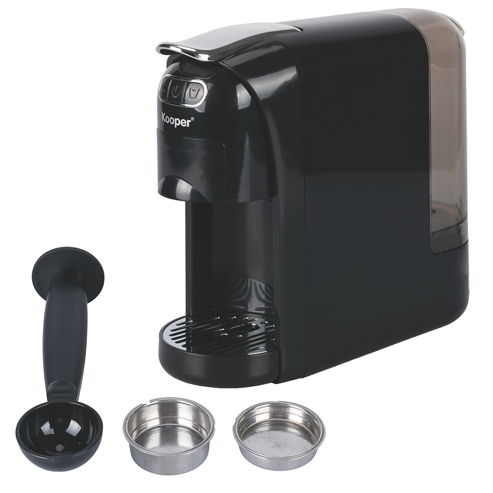 Macchina caffè espresso 3 in 1  a capsule, cialde e polvere, nero, Caffea Kooper