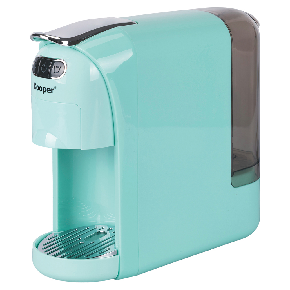 Macchina caffè espresso 3 in 1 a capsule, cialde e polvere, acquamarina, Caffea Kooper