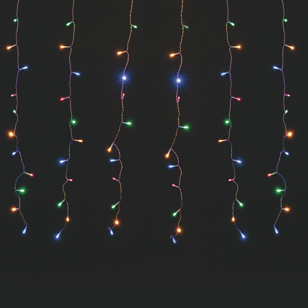 Tenda 208 led multicolor, a batteria, uso esterno, 300x70 cm, Santa's House