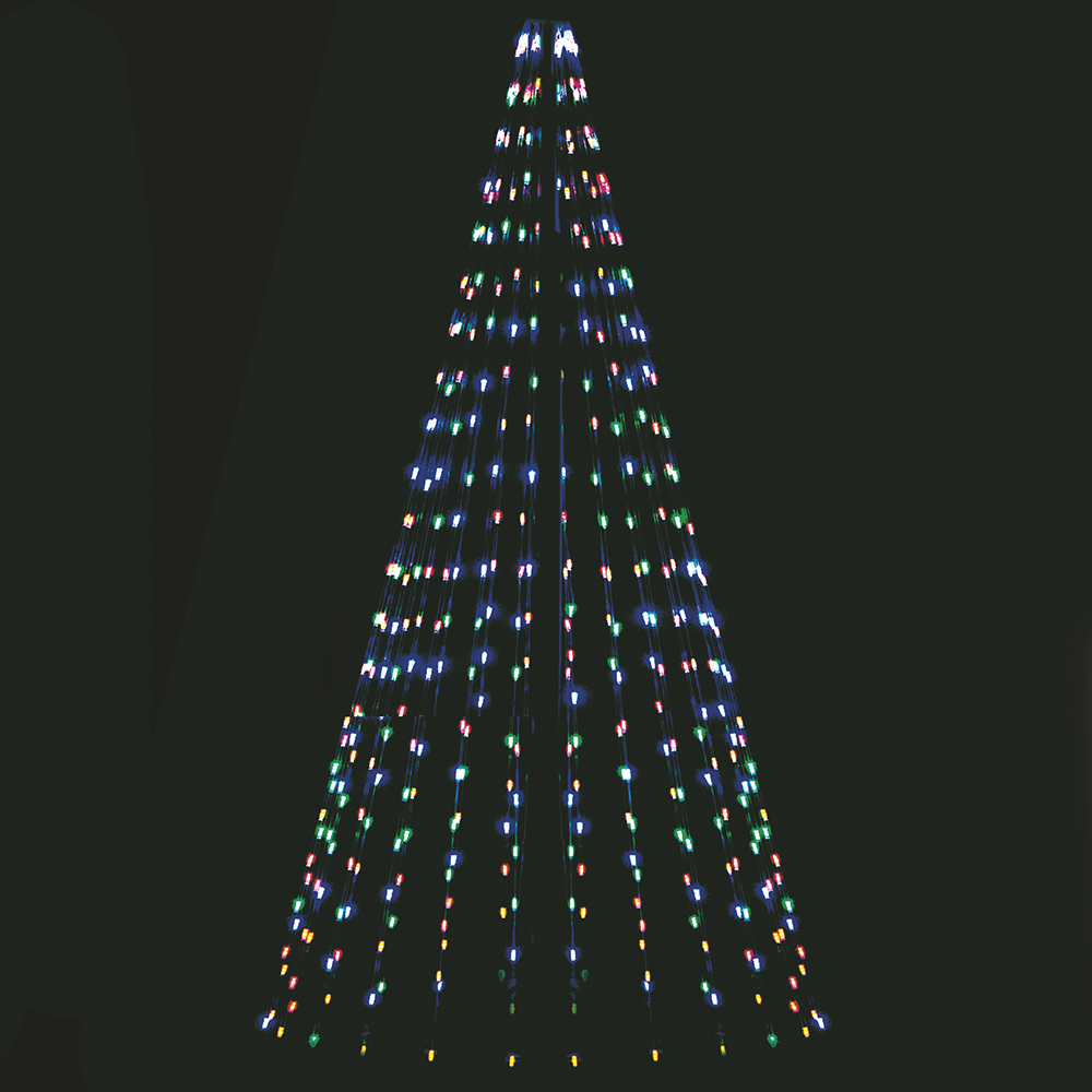 Mantello 308 miniled multicolor, 14 stringhe, h. 220 cm, uso esterno, Santa's House