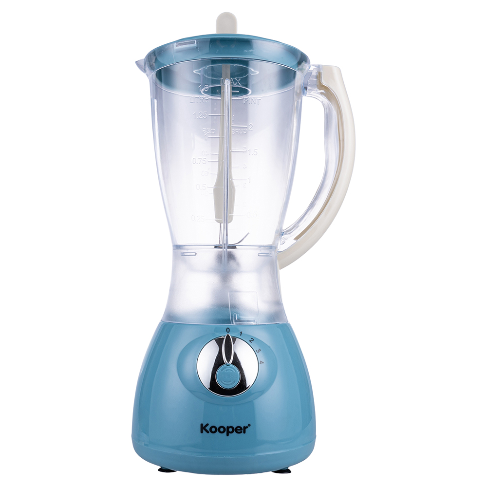 Frullatore elettrico 1,5 L, 4 velocità, funzione Pulse, 350 W, azzurro e avorio, Kooper