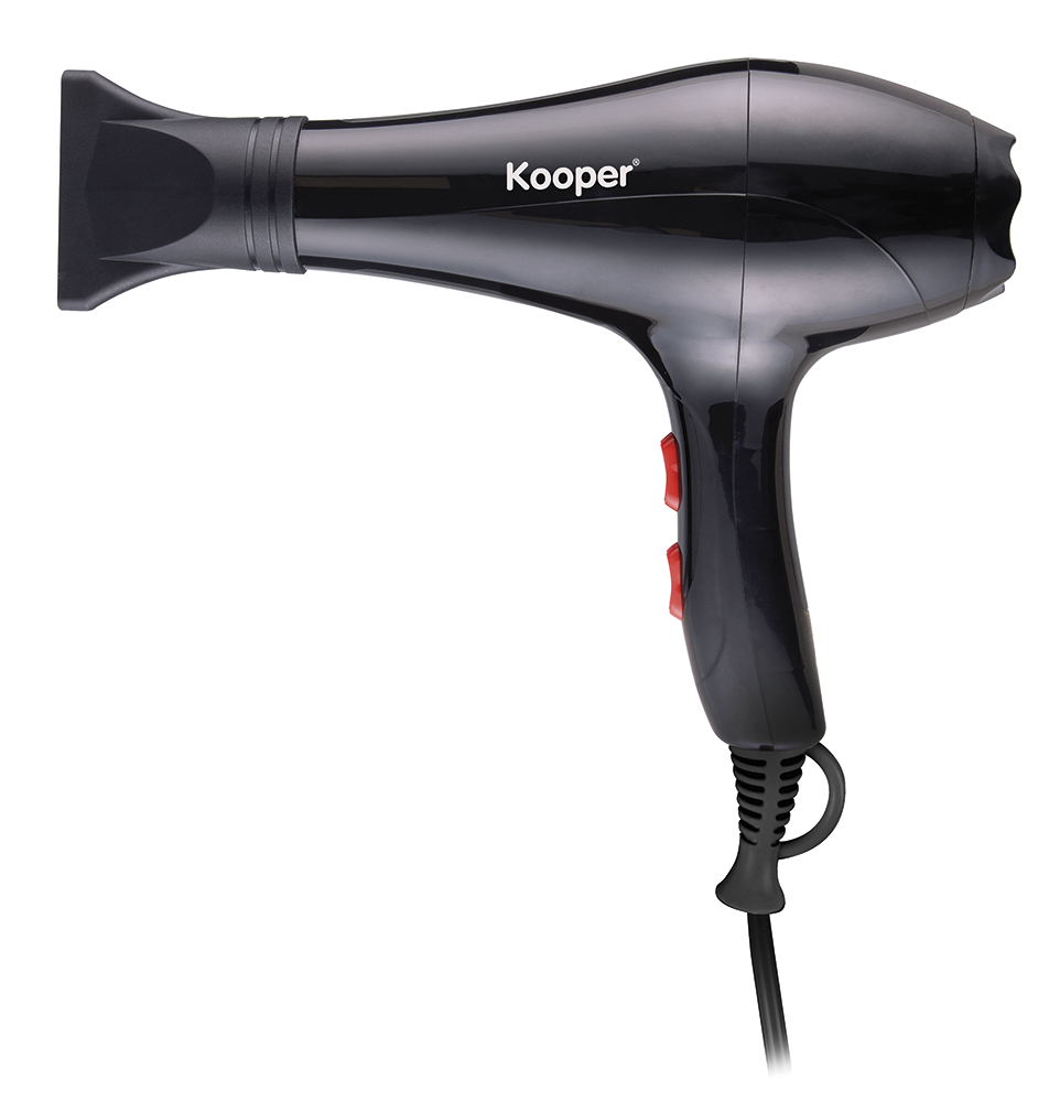 Asciugacapelli 1800 W, 2 velocità, nero, Kooper