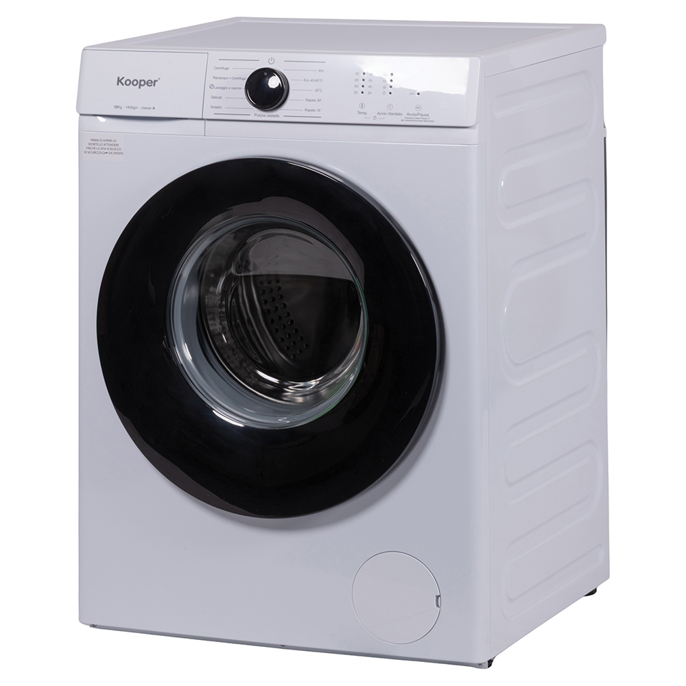 Lavatrice 10 Kg slim, 11 programmi automatici, bianco, Kooper