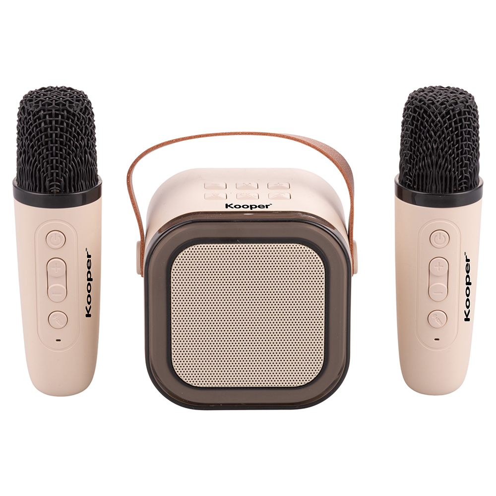Mini cassa karaoke portatile RGB, 2 microfoni wireless, Kooper