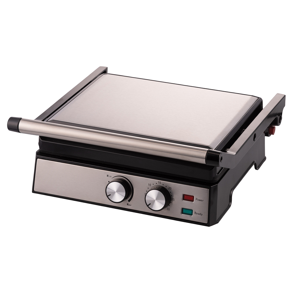 Bistecchiera elettrica doppia griglia 2000W, apertura a 180°, Kooper