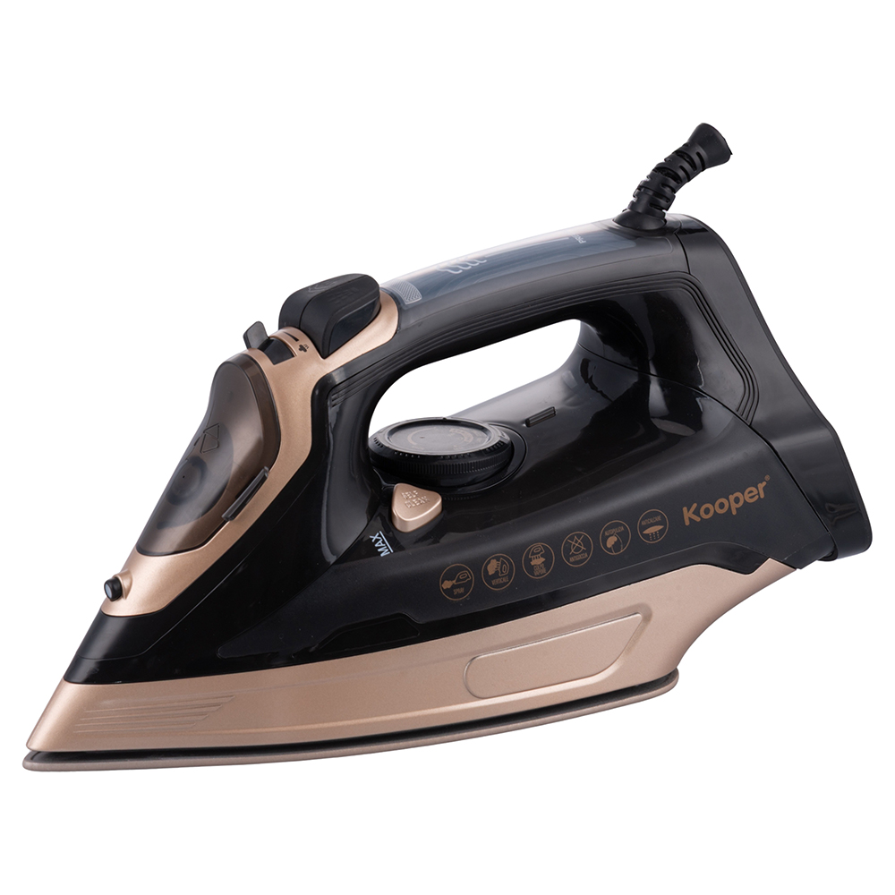 Ferro da stiro a vapore, piastra in nanoceramica, 3000 W, Kooper