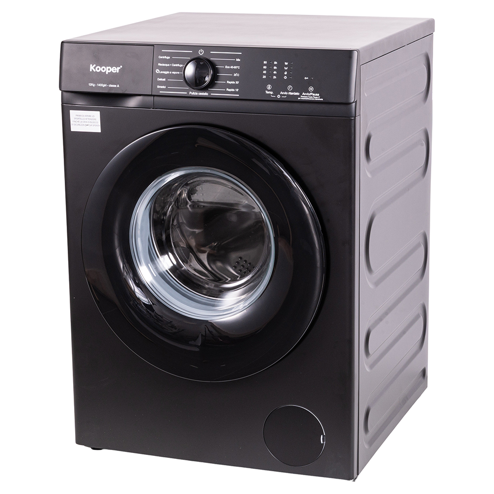 Lavatrice 12 Kg slim, 11 programmi automatici 1400 RPM, bianco, Kooper
