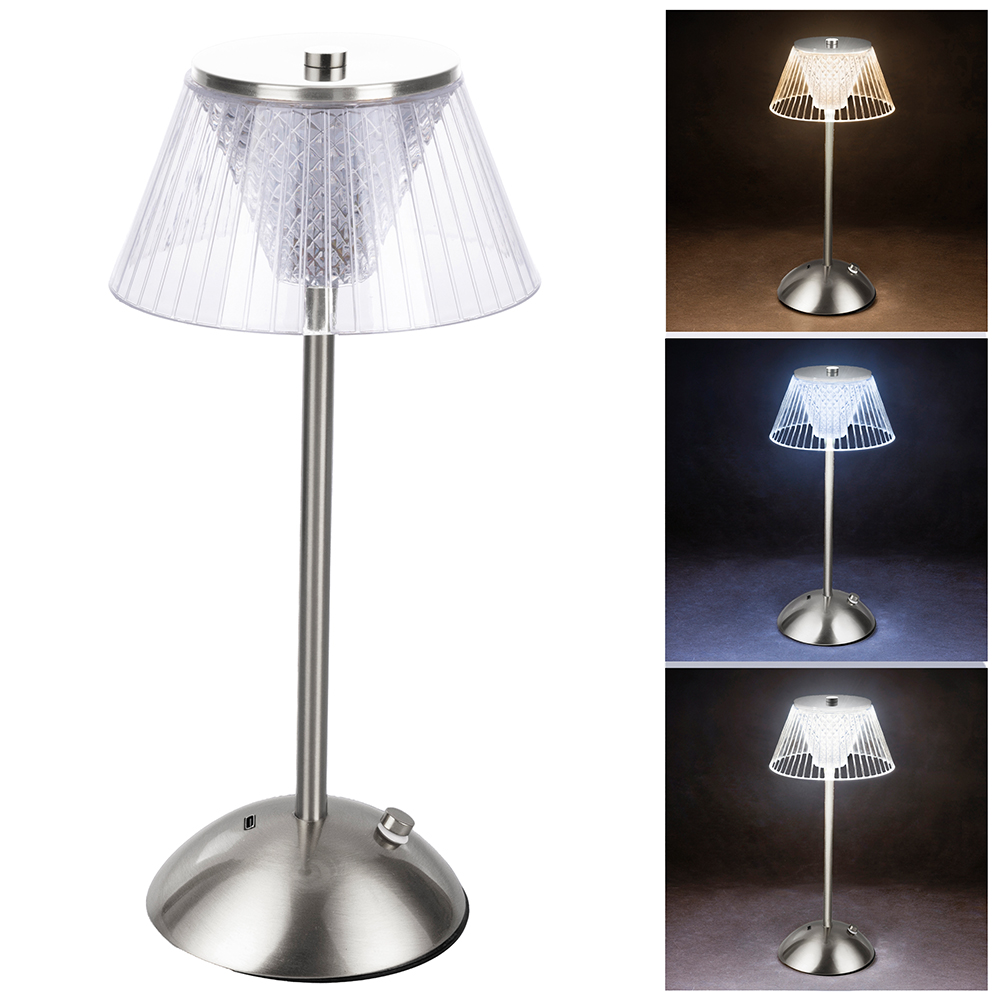 Lampada touch retrò silver ricaricabile Kooper