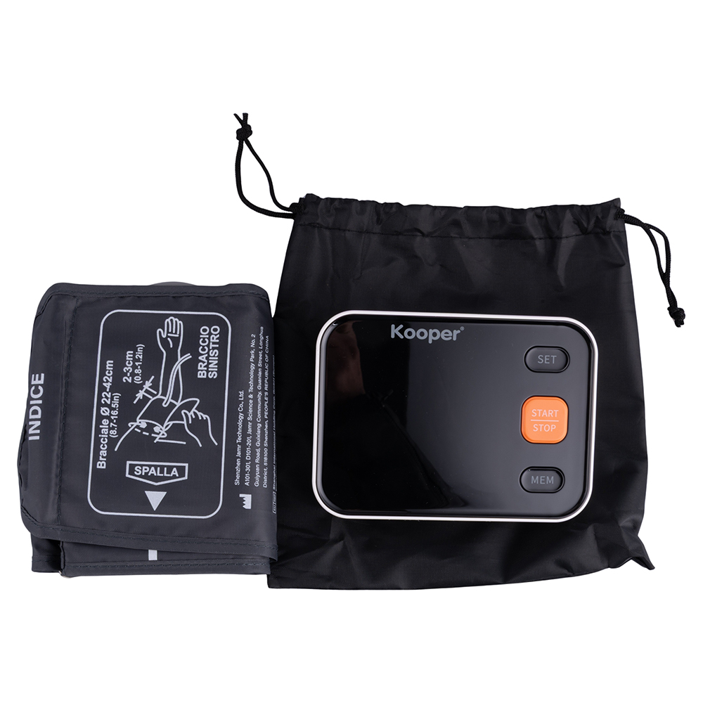 Misuratore di pressione arteriosa da braccio a batteria, display LED, Kooper