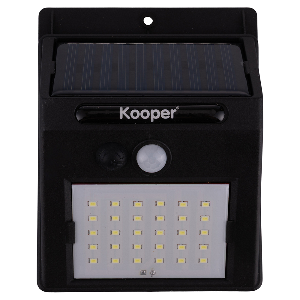 Lampada solare da muro 30led con sensore crepuscolare e di movimento, Kooper